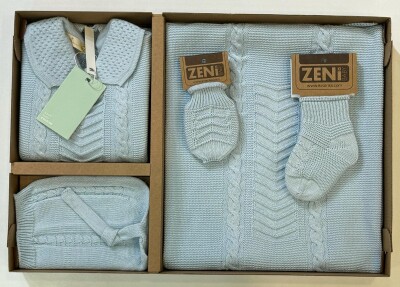 Wholesale Baby Unisex 5-Pieces Newborn Set 0-12M Zeni 2049-3025 - 5