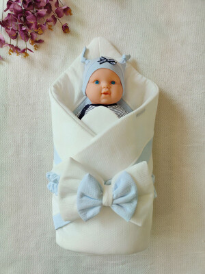 Wholesale Baby Unisex Swaddle 0-24M Tomuycuk 1074-45478 Синий