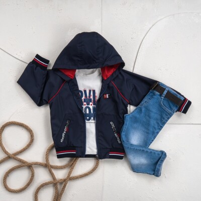 Wholesale Boy 3 Pieces Coat Torusers Set Suit 1-4Y Cool Exclusive 2036-25121 - 3
