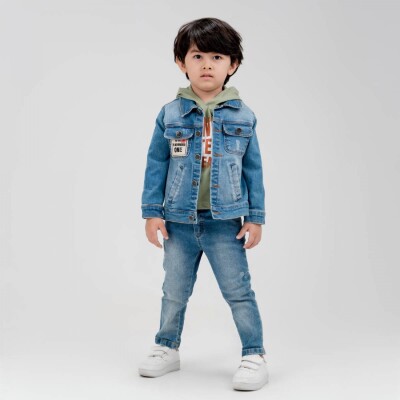 Wholesale Boy 3 Pieces Jacket Body Trousers Set Suit 5-8Y Cool Exclusive 2036-22683 - 2