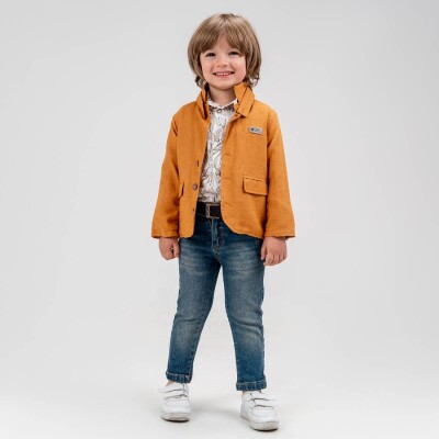 Wholesale Boy 3 Pieces Jacket Shirt Torusers Set Suit 5-8Y Cool Exclusive 2036-22701 - Cool Exclusive (1)