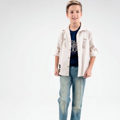 Wholesale Boy 3 Pieces Shirt Trousers T-shirt Set Suit 9-12Y Cool Exclusive 2036-10103 - Cool Exclusive