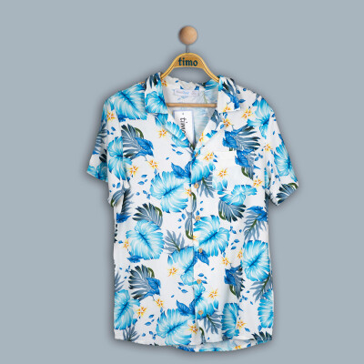 Wholesale Boy Camp Palm Shirt 10-13Y Timo 1018-TE4DÜ202242584 Белый 