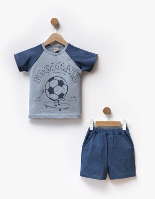 Wholesale Boys' 2 Pcs Shorts and T-shirt Set 2-5Y Flexi Baby 2063-216403 Темно-синий