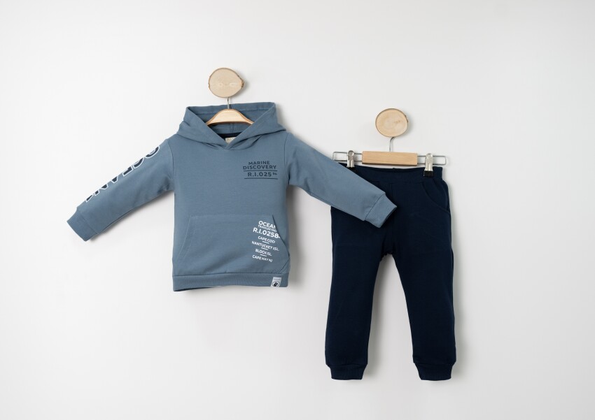 Wholesale Boys' 2-Piece Printed Tracksuit 1-4Y Sani 1068-20050 - 1