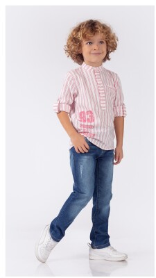 Wholesale Boys 2-Piece Shirt and Denim Pants Set 1-4Y Lemon 1015-9726 Розовый 