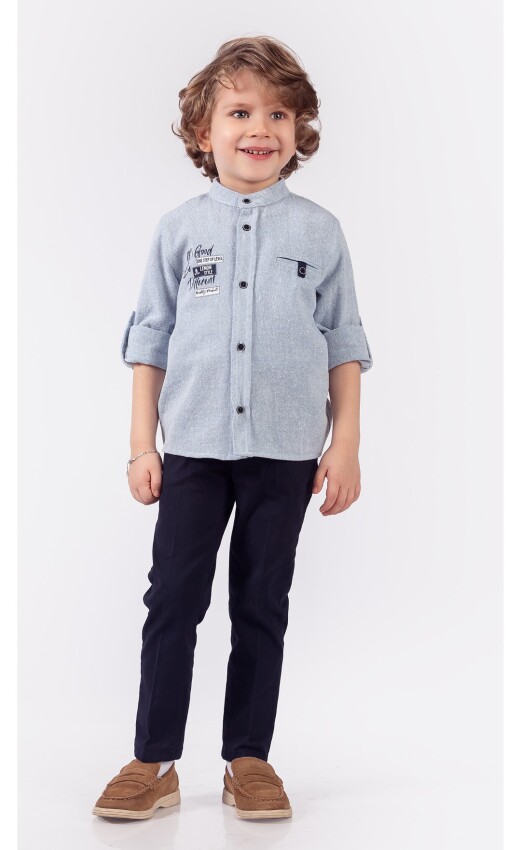 Wholesale Boys 2-Piece Shirt and Pants Set 1-4Y Lemon 1015-9844 - 2