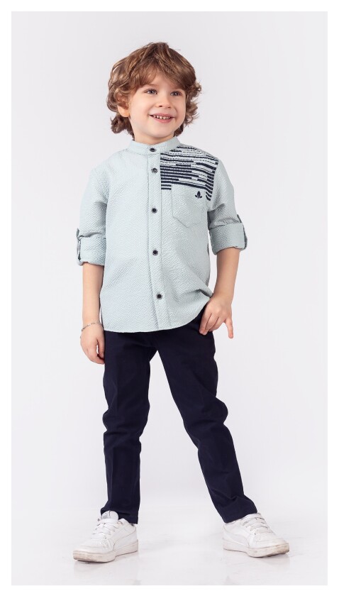 Wholesale Boys 2-Piece Shirt and Pants Set 1-4Y Lemon 1015-9850 - 5