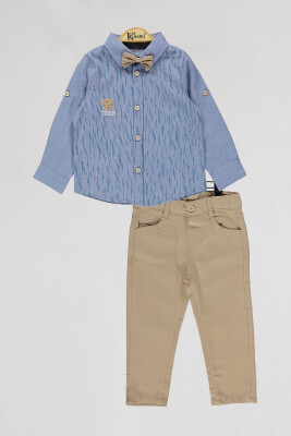 Wholesale Boys 2-Piece Shirt and Pants Set 2-5Y Kumru Bebe 1075-4012 Индиговый 