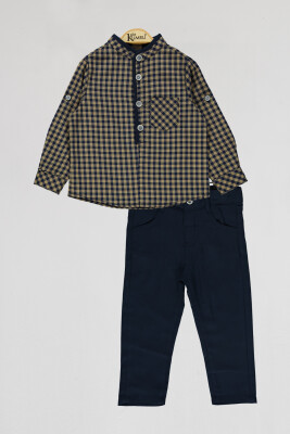 Wholesale Boys 2-Piece Shirt and Pants Set 2-5Y Kumru Bebe 1075-4031 Бежевый 