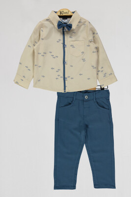 Wholesale Boys 2-Piece Shirt and Pants Set 2-5Y Kumru Bebe 1075-4063 Бежевый 