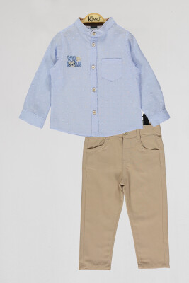 Wholesale Boys 2-Piece Shirt and Pants Set 2-5Y Kumru Bebe 1075-4071 Синий