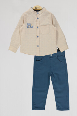 Wholesale Boys 2-Piece Shirt and Pants Set 2-5Y Kumru Bebe 1075-4071 Бежевый 