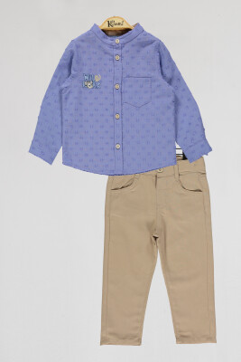 Wholesale Boys 2-Piece Shirt and Pants Set 2-5Y Kumru Bebe 1075-4071 Индиговый 