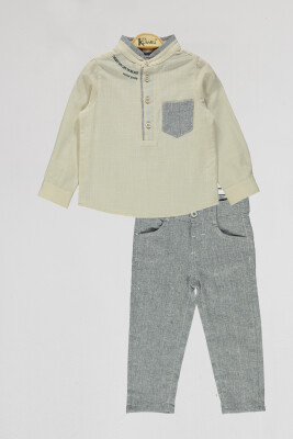 Wholesale Boys 2-Piece Shirt and Pants Set 2-5Y Kumru Bebe 1075-4107 Бежевый 