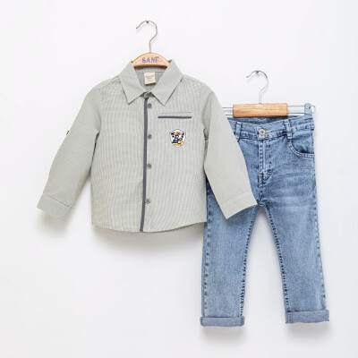 Wholesale Boys 2-Piece Shirt and Pants Set 2-5Y Sani 1068-2306 - 1