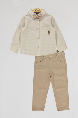 Wholesale Boys 2-Piece Shirts and Pants Set 2-5Y Kumru Bebe 1075-4085 Бежевый 