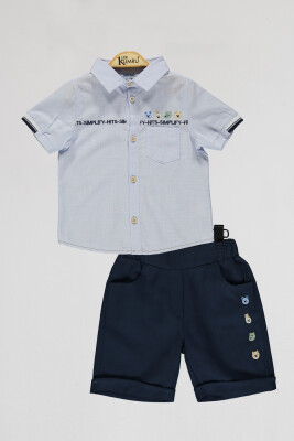 Wholesale Boys 2-Piece Shirts and Short Set 2-5Y Kumru Bebe 1075-4024 - 2