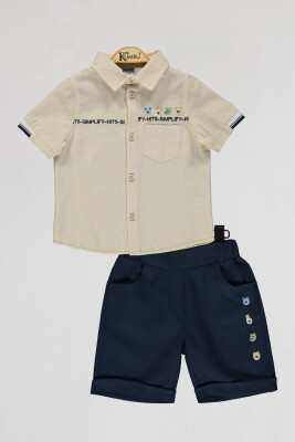 Wholesale Boys 2-Piece Shirts and Short Set 2-5Y Kumru Bebe 1075-4024 Бежевый 