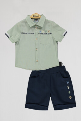 Wholesale Boys 2-Piece Shirts and Short Set 2-5Y Kumru Bebe 1075-4024 - 6