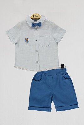 Wholesale Boys 2-Piece Shirts and Shorts Set 2-5Y Kumru Bebe 1075-4020 Синий