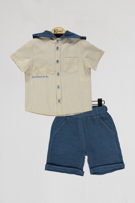 Wholesale Boys 2-Piece Shirts and Shorts Set 2-5Y Kumru Bebe 1075-4110 Бежевый 