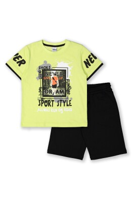 Wholesale Boys 2-Piece Shorts Set with T-shirt 8-14Y Elnino 1025-22162 Неоново-зеленый