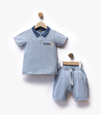 Wholesale Boys' 2-Piece T-shirt and Shorts Set 2-5Y Flexi Baby 2063-216385 Синий