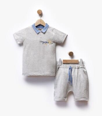 Wholesale Boys' 2-Piece T-shirt and Shorts Set 2-5Y Flexi Baby 2063-216385 Серый 