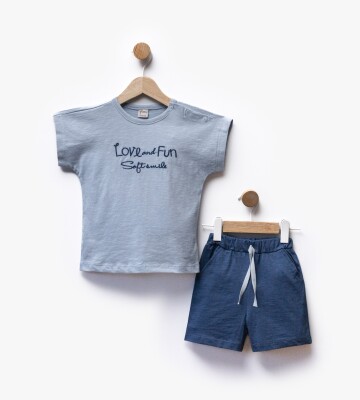 Wholesale Boys' 2-Piece T-shirt and Shorts Set 2-5Y Flexi Baby 2063-216391 Темно-синий