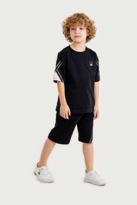 Wholesale Boys 2-Piece T-Shirt and Shorts Set 2-5Y Gold Class 1010-2608 Чёрный 