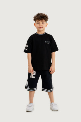 Wholesale Boys 2-Piece T-Shirt and Shorts Set 2-5Y Gold Class 1010-2610 Чёрный 