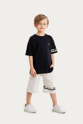 Wholesale Boys 2-Piece T-Shirt and Shorts Set 6-9Y Gold Class 1010-3612 Чёрный 