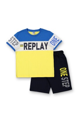 Wholesale Boys 2-Piece T-shirt and Shorts Set 8-14Y Elnino 1025-22159 Жёлтый 