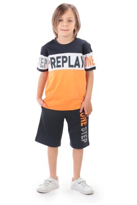Wholesale Boys 2-Piece T-shirt and Shorts Set 8-14Y Elnino 1025-22159 Оранжевый 