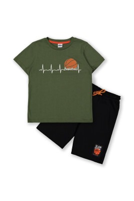 Wholesale Boys 2-Piece T-Shirt and Shorts Set 8-14Y Elnino 1025-22164 Хаки 
