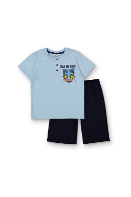 Wholesale Boys 2-Piece T-shirt and Shorts Set 8-14Y Elnino 1025-22166 голубые