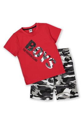 Wholesale Boys 2-Piece T-Shirt and Shorts Set 8-14Y Elnino 1025-22169 Красный