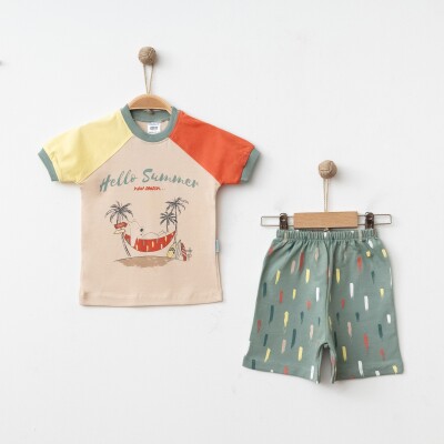 Wholesale Boys' 2-Piece T-Shirt and Shorts Set 9-18M Hoppidik 2017-2354 - 2