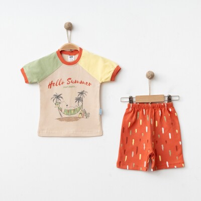 Wholesale Boys' 2-Piece T-Shirt and Shorts Set 9-18M Hoppidik 2017-2354 - 3