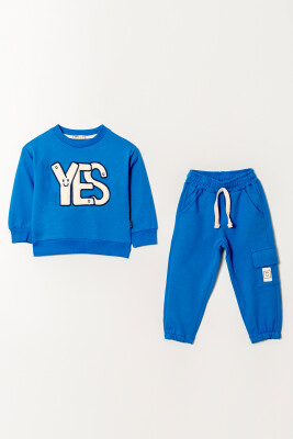 Wholesale Boy's 2-Piece Tracksuit Set 2-5Y Tuffy 1099-0852 Светло-серовато- синий