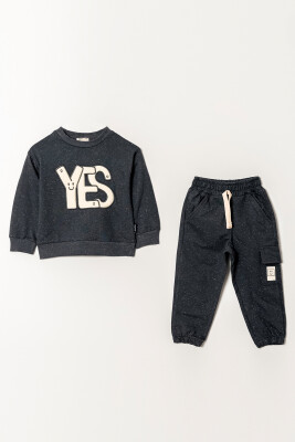 Wholesale Boy's 2-Piece Tracksuit Set 2-5Y Tuffy 1099-0852 Антрацитовый