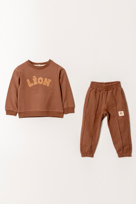 Wholesale Boy's 2-Piece Tracksuit Set 2-5Y Tuffy 1099-0877 Кофейный цвет