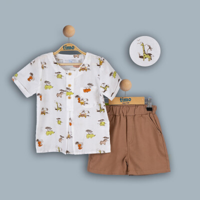 Wholesale Boys 2-Piece with Shirt and Shorts Set 2-5Y Timo 1018-TE4DT042241612 - 2