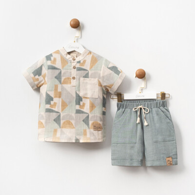 Wholesale Boys 2-Pieces Shirt and Short Set 2-5Y Cumino 1014-CMN3478 - 2
