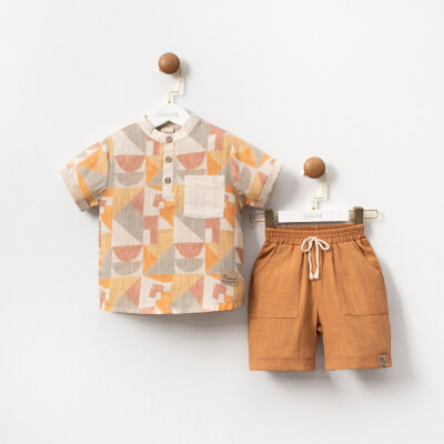 Wholesale Boys 2-Pieces Shirt and Short Set 2-5Y Cumino 1014-CMN3478 - 3