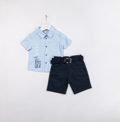 Wholesale Boys 2-Pieces Shirt and Short Set 2-5Y Sani 1068-2375 Голубой 