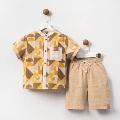 Wholesale Boys 2-Pieces Shirt and Short Set 5-8Y Cumino 1014-CMN3479 - 1