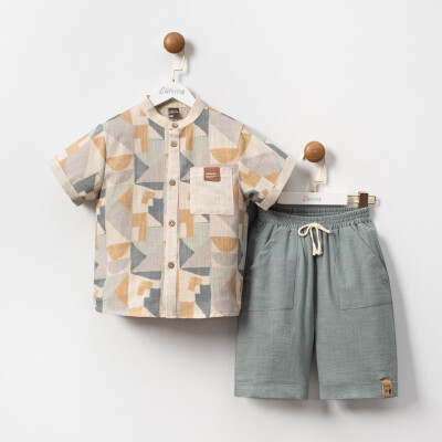 Wholesale Boys 2-Pieces Shirt and Short Set 5-8Y Cumino 1014-CMN3479 - 2