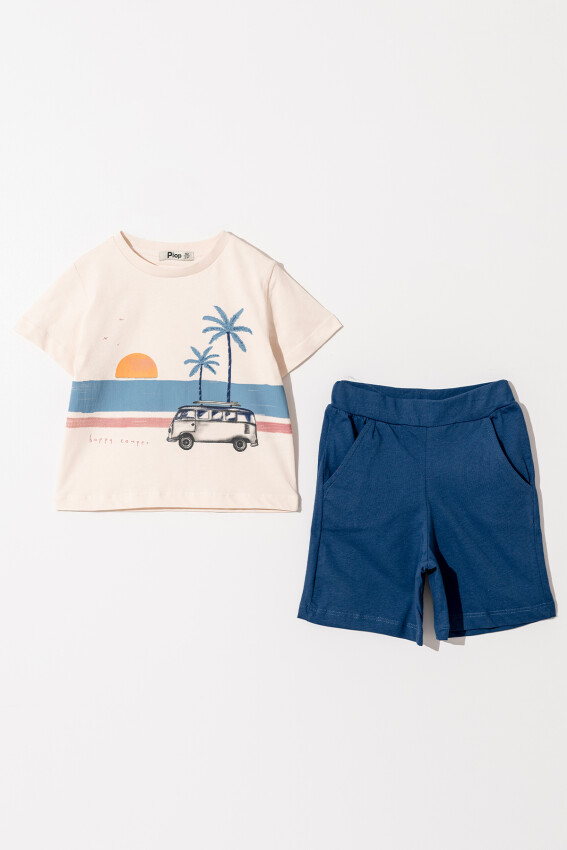 Wholesale Boys 2-Pieces T-shirt and Short Set 2-5Y Piop 2055-PE24-0125 - 2